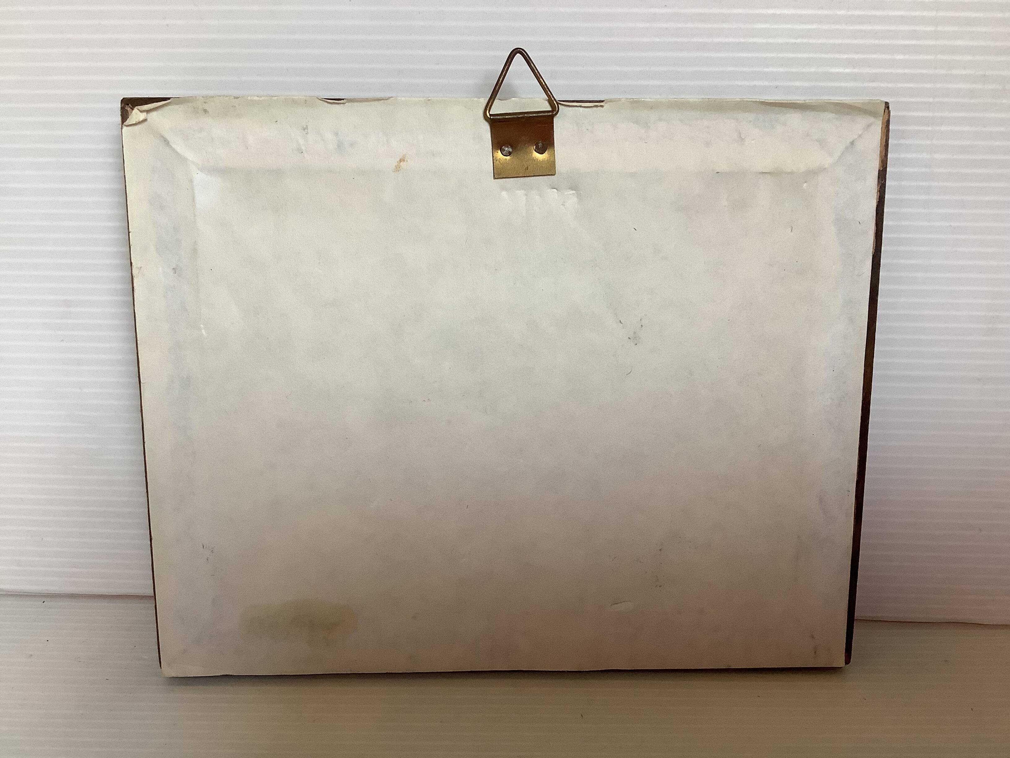 Small oil painting frame on panel Mediterranean landscape