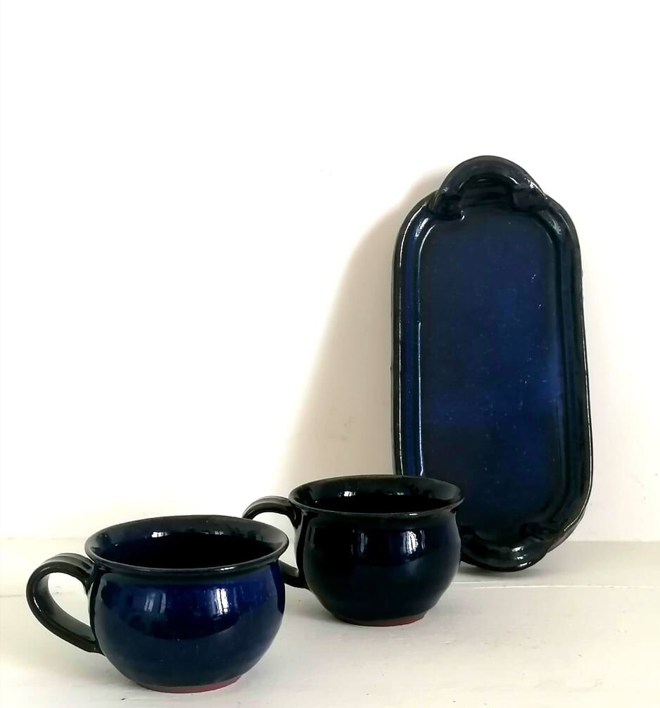 Duo lunch in glazed terracotta, Japan around 1940