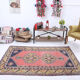 Tapis vintage rose antique 121x211