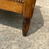 Art deco armchair in wood and fabric