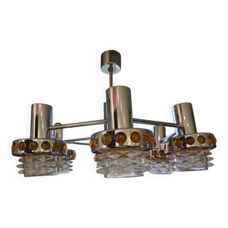 Lustre vintage Raak space age inox 1970