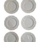 set of 6 Limoges porcelain dessert plates with wild ivy