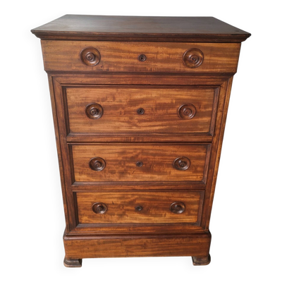 Commode haute Semainier Chiffonnier Louis Philippe milieu XIXème