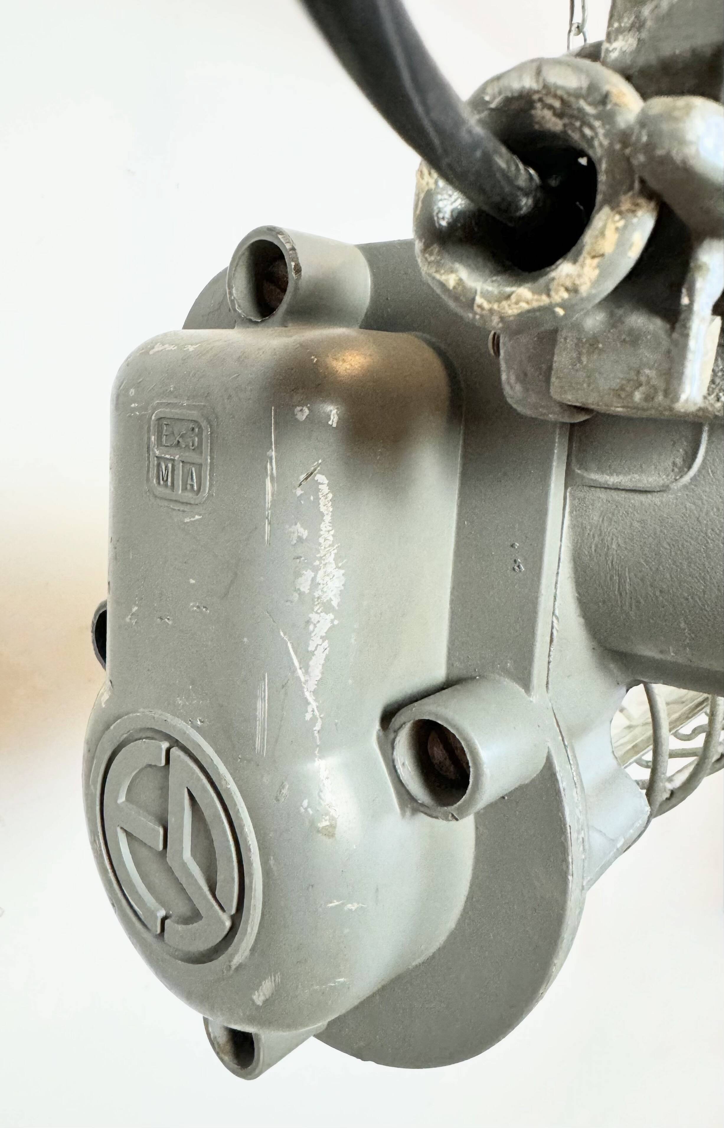 Grey Industrial Hanging Tube Light from Elektrosvit, 1970s