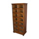 Vintage dutch oak haberdashery shop cabinet / vitrine drop down doors, 1930s