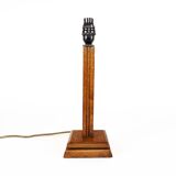 Vintage 1930s British Art Deco Oak Table Lamp