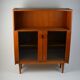 Vintage Danish bookcase / highboard with smoked glass doors