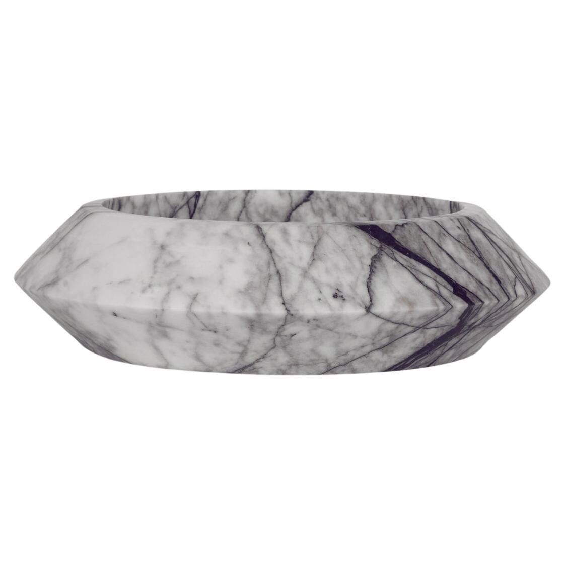 Bol Eclipse en marbre blanc lilas