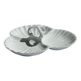 Vintage serving dish in white porcelain with shells MP Samie D26 H4
