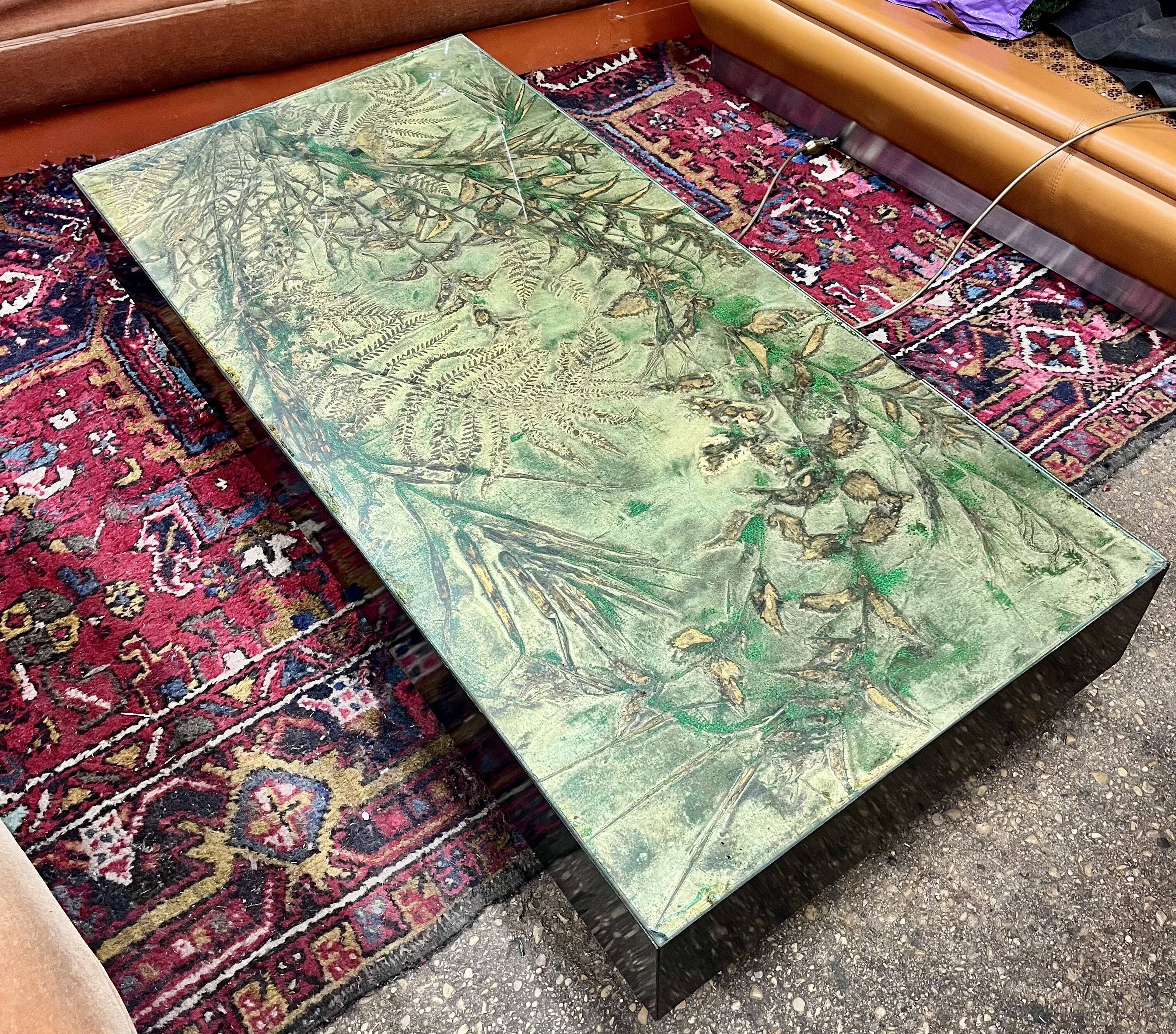 Coffee table with plant motif, 1970