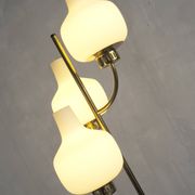 Lampadaire à trois opalines, Stilnovo, Italie 1950