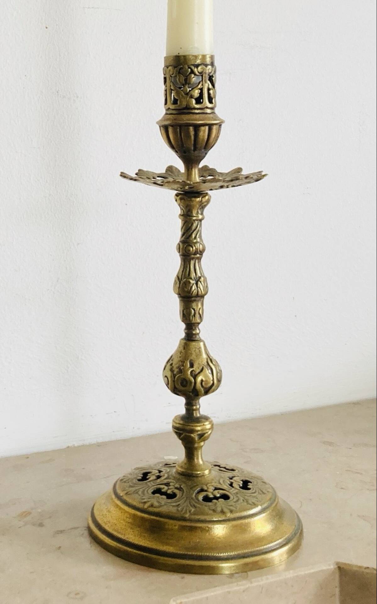 19th-century gilded bronze candlestick