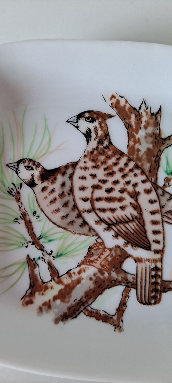 Porcelain ashtray cup with birds