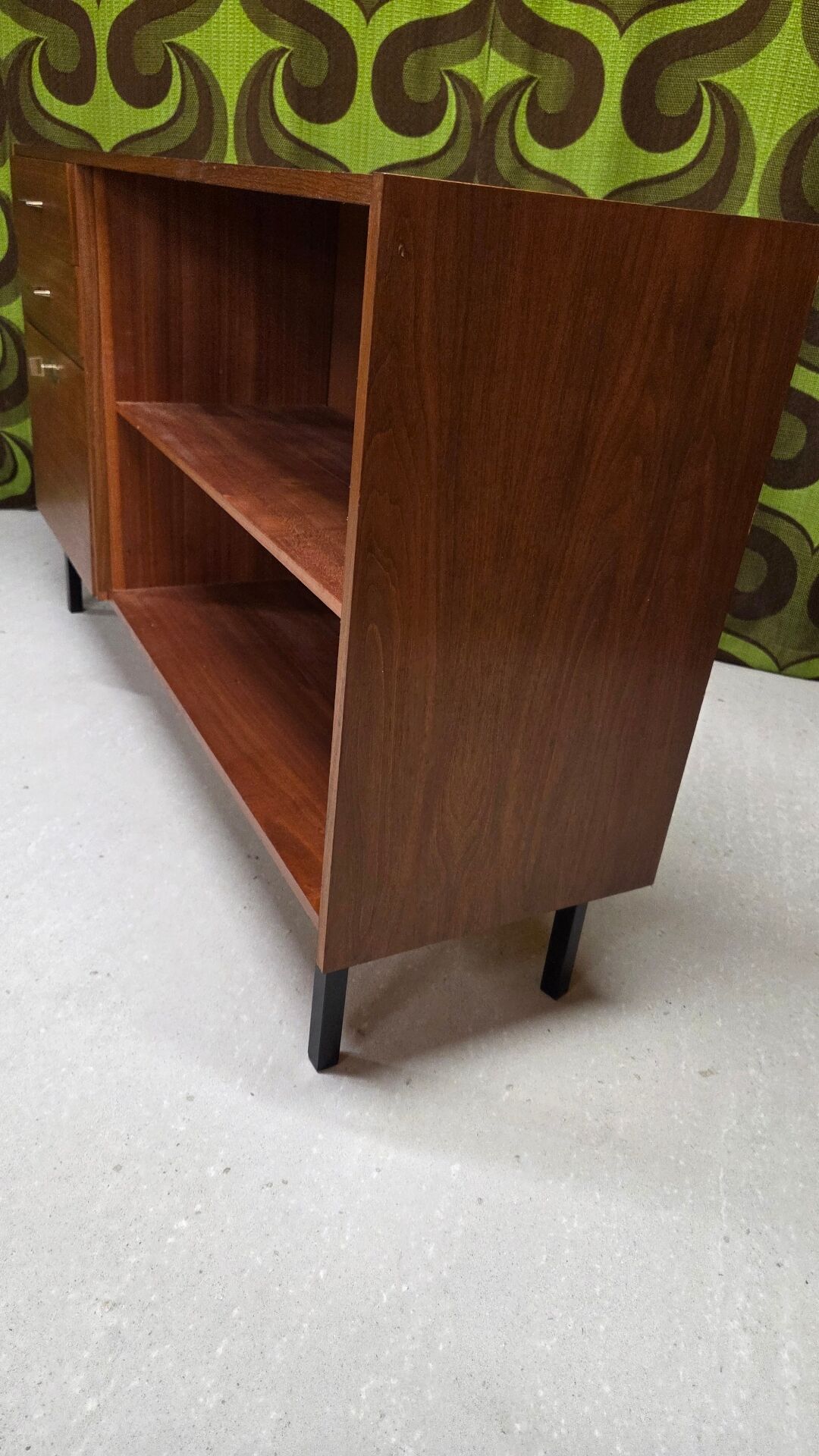 Vintage teak library enfilade 1970
