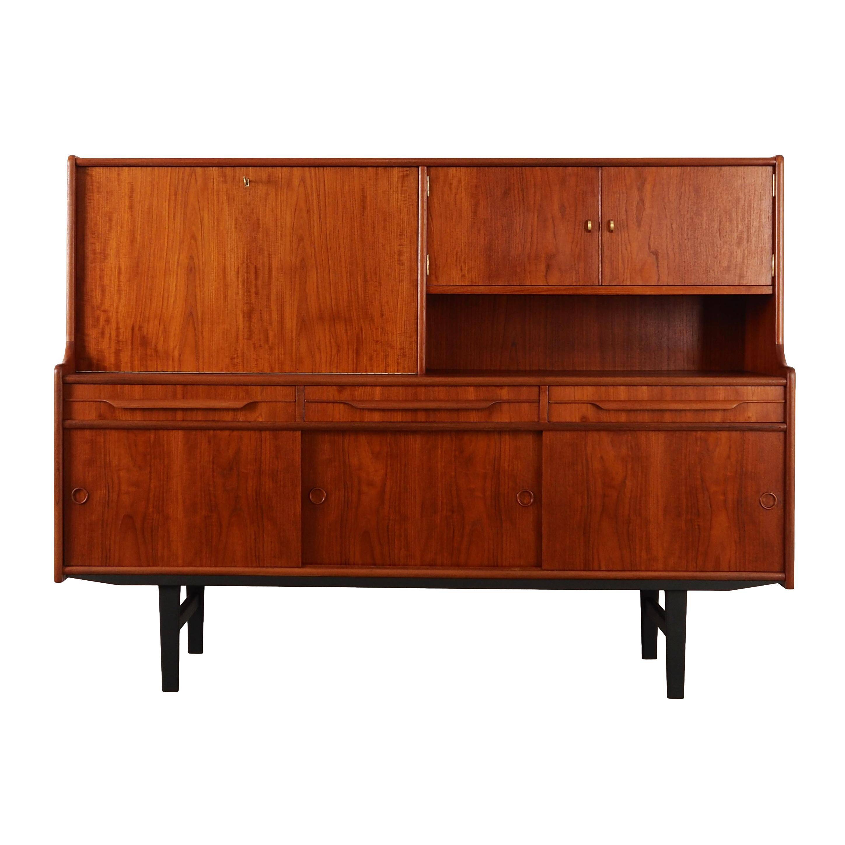 Teak high sideboard, Danish design, 1960s, production: Denmark