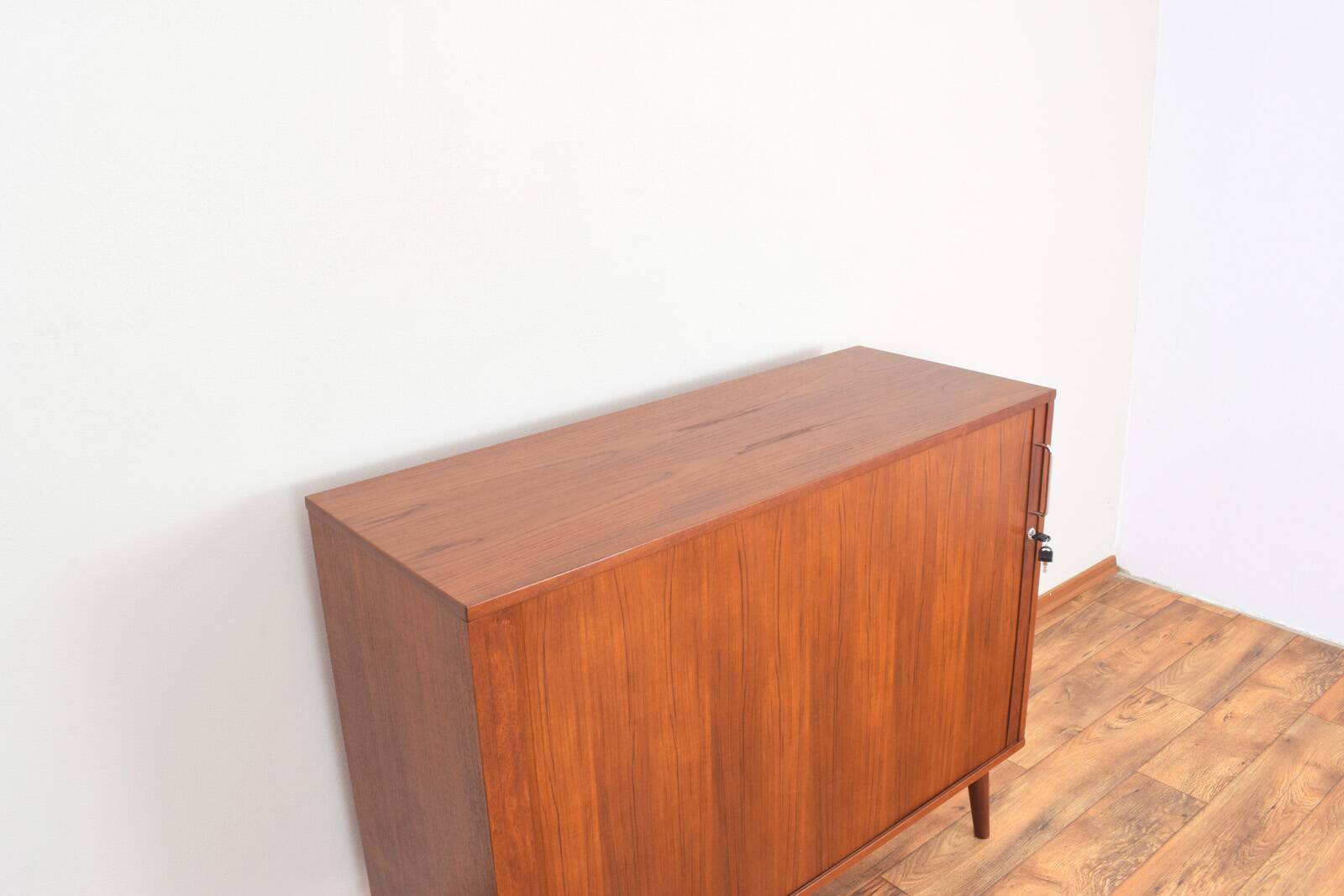 Mid-Century Danish Teak Tambour Doors Sideboard, 1960s.