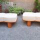Three-Seater Benches in Sinuous Light Wood and Dedar Fabric, 2000s, Set of 2