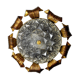 Applique soleil, feuille d'or, verre de Murano, Italie, 1960