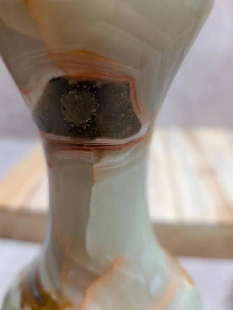 Vintage lamp base in onyx and brass