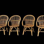 Set of 4 rattan armchairs from the 1960s, France.