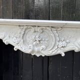 Impressionnante Cheminée De Style Louis XV En Marbre De Carrare Tres Fineme