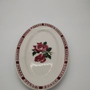 Pair of ceramic dishes from Sarreguemines digoin décor aux Roses