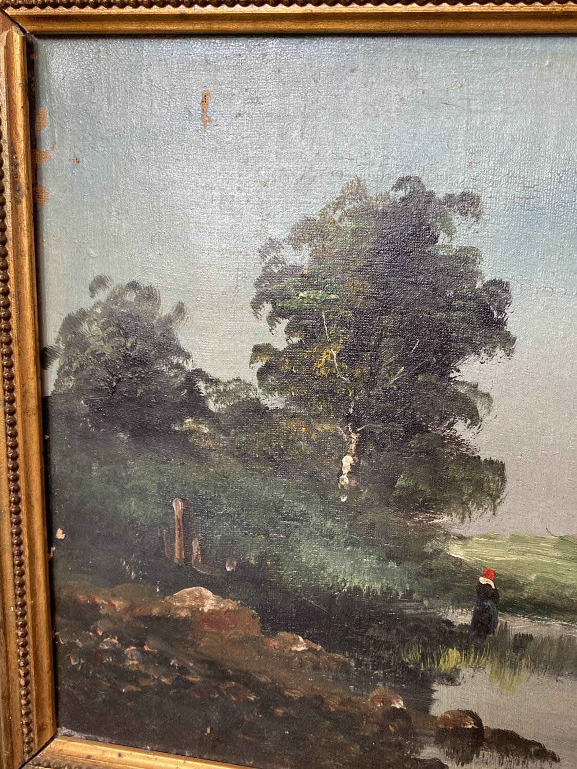 Framed oil on canvas, P.Cutier, 19th century