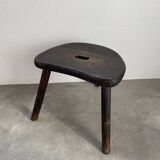 Brutalist oak shepherd tripod stool