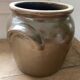 Brown stoneware jar