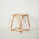 Bamboo Coffee Table with Frosted Glass