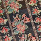 Antique floral karabagh zone tapis de laine brune tissée à la main fine tapis- 136x235cm