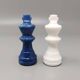Vintage 1970s Italian Volterra Alabaster Chess Set - Cobalt Blue & White