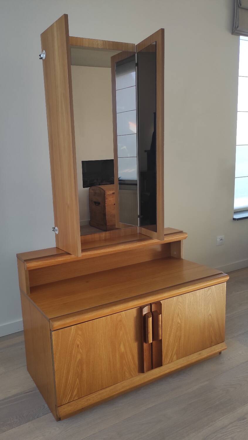 Vintage chest of drawers with triptych mirror, 60's