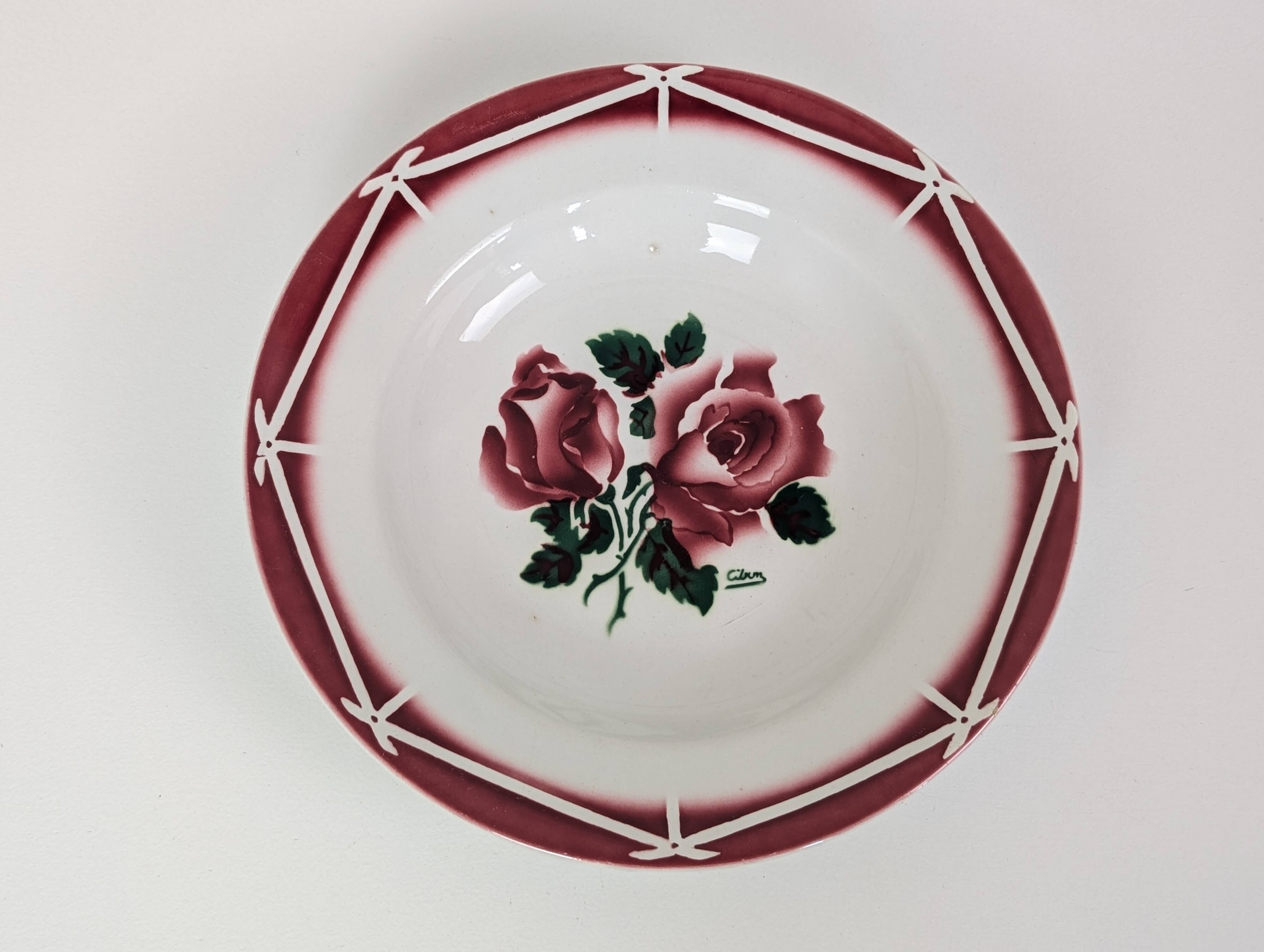 3 assiettes creuses Digoin Sarreguemines