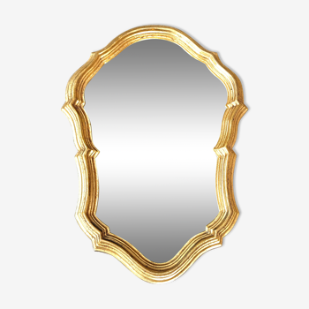 Miroir doré baroque 1960 23x32cm