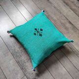 Coussin marocain vert en coton