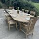 Set of 6 raw wood chairs