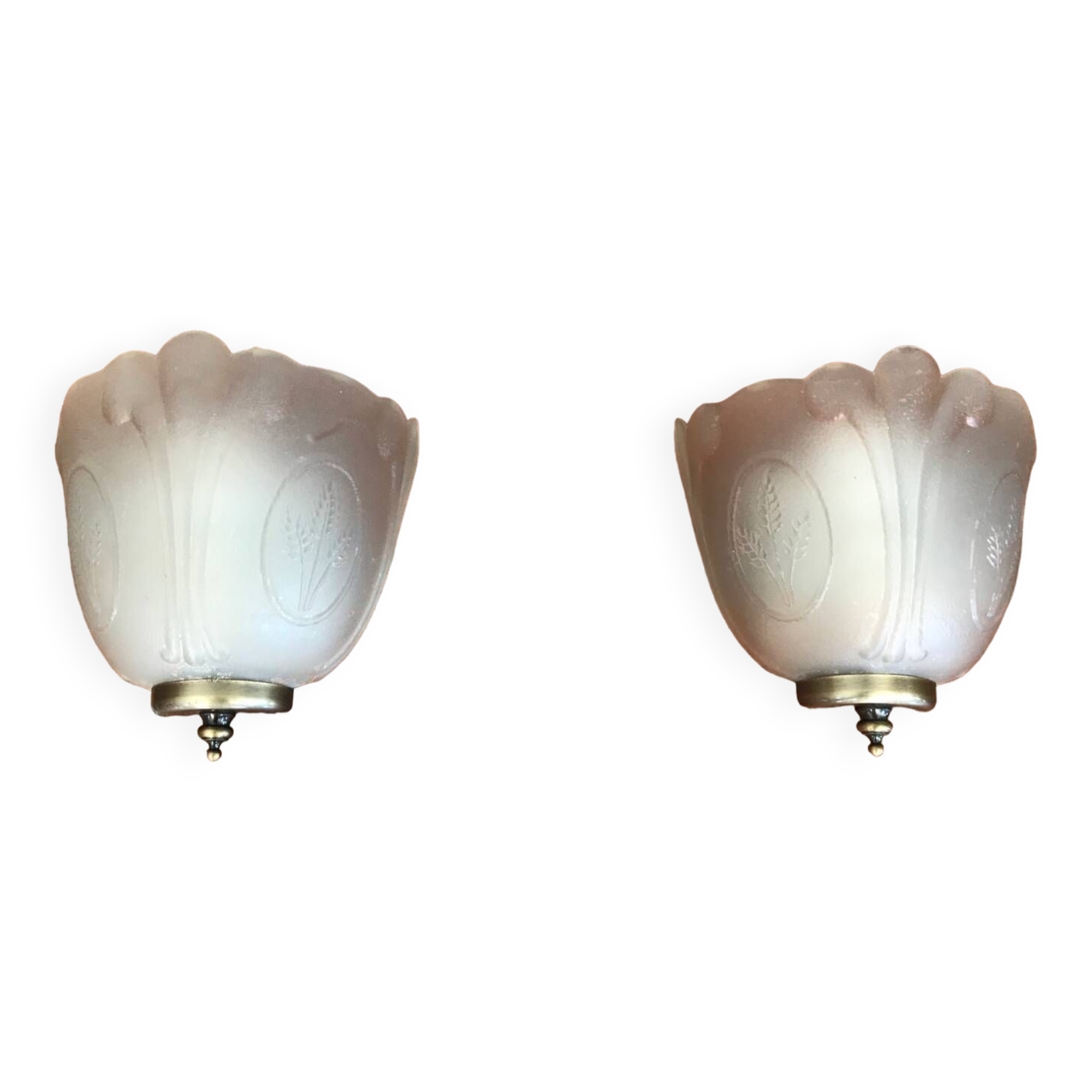 Pair of acb illumination ears of wheat wall lights