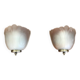 Pair of acb illumination ears of wheat wall lights