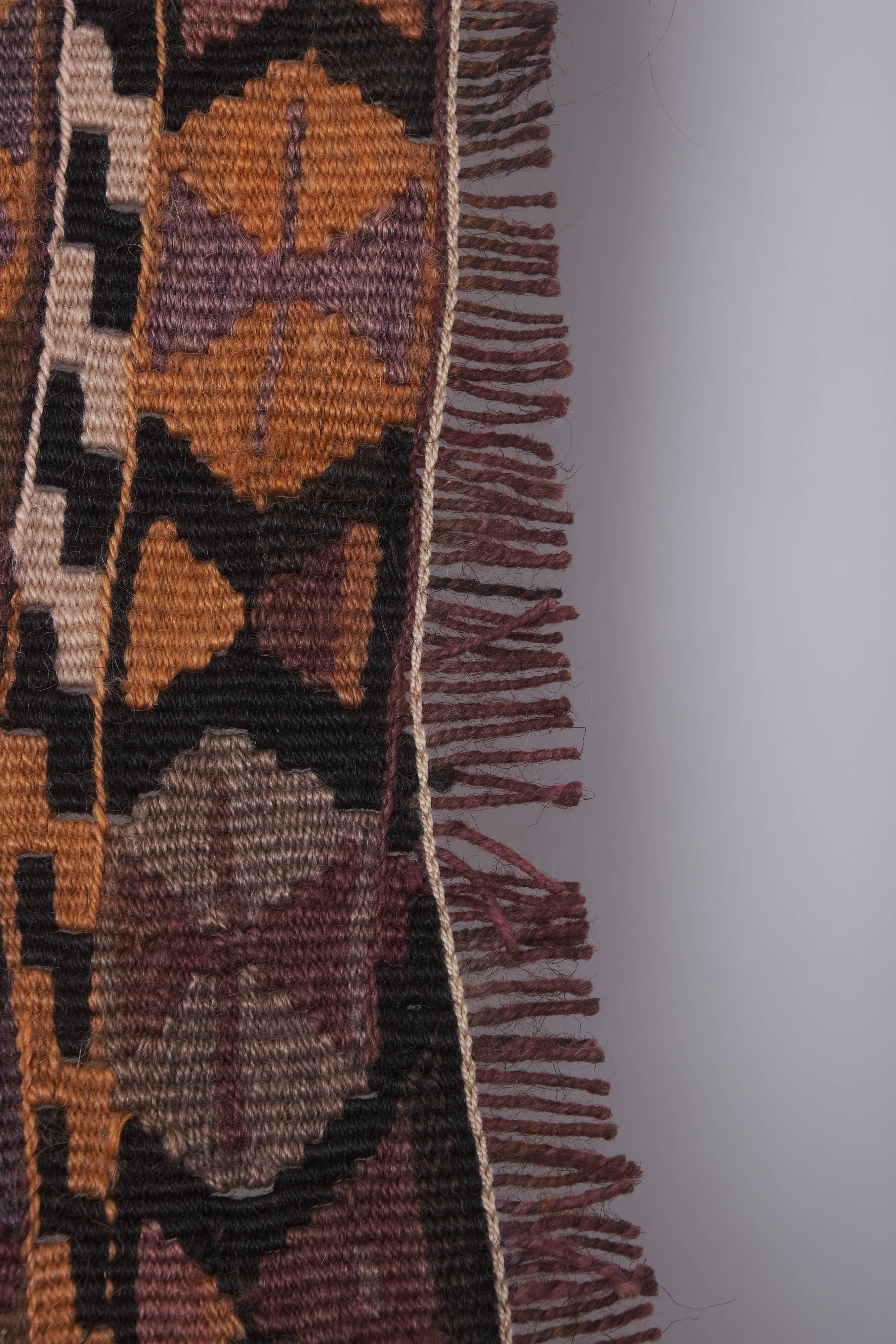 Vintage Turkish rug from Oushak, handwoven 132x360 cm