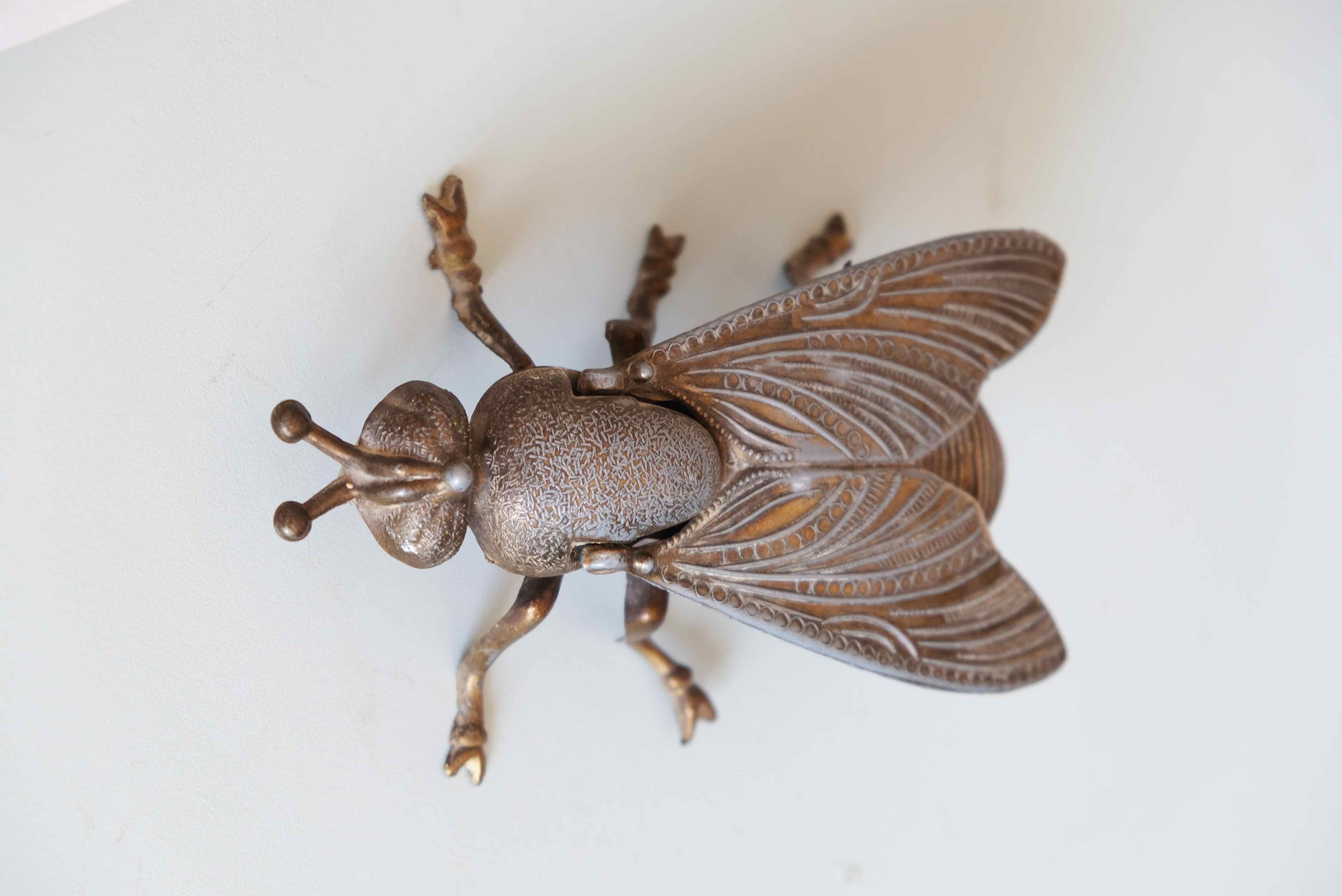 Ashtray fly brass vintage 1970