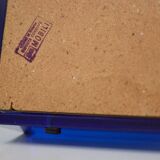 Blue Coloured and Mirrored Glass Wall Mirror, Italy, 1960s