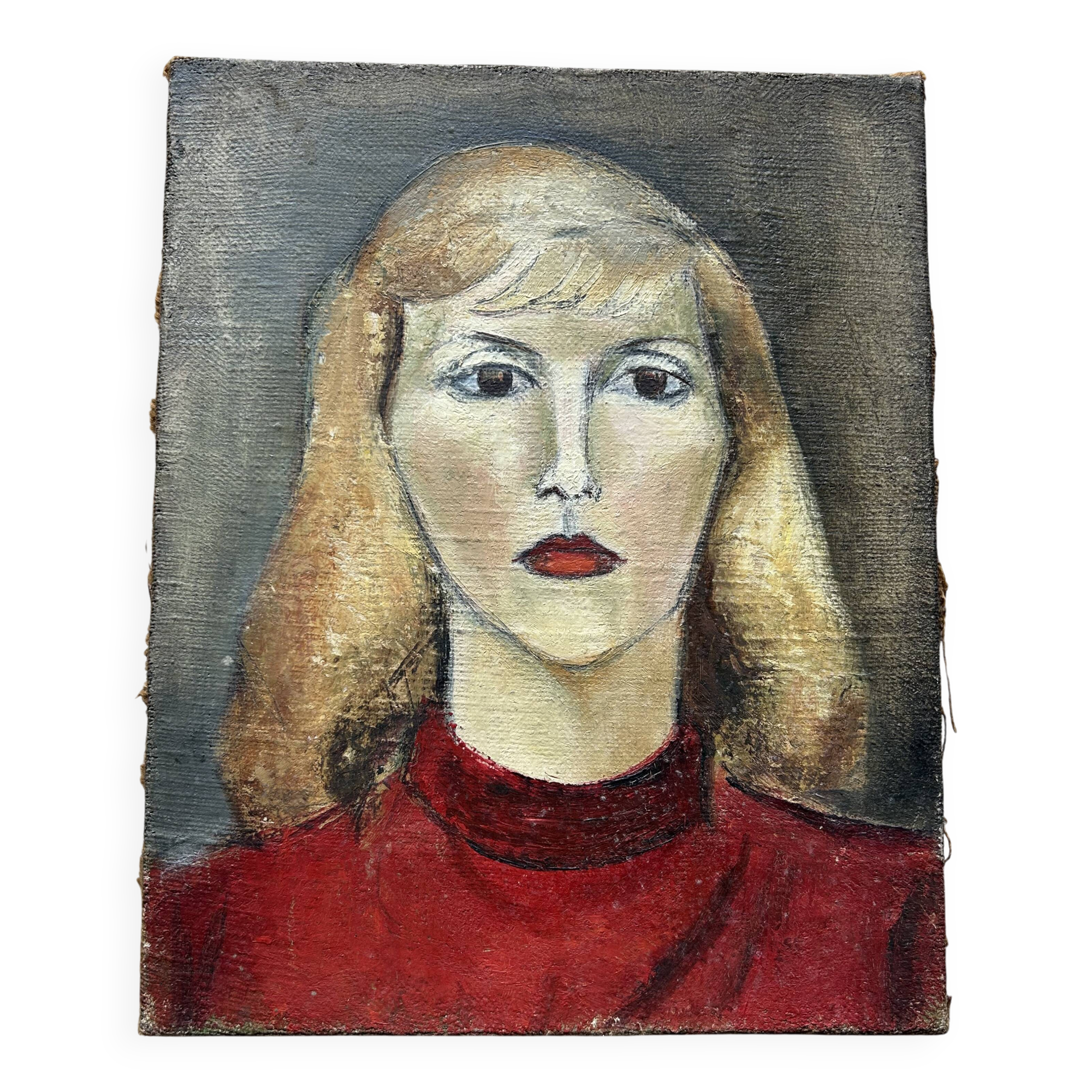Portrait sur toile ancien, Tissier