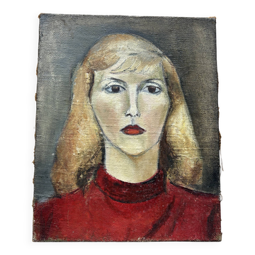 Old canvas portrait, Tissier