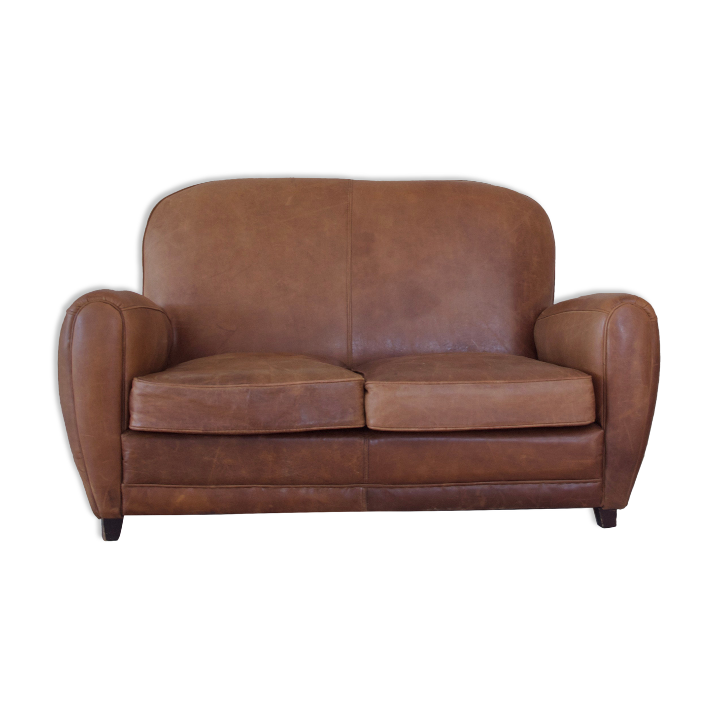 Old leather club sofa