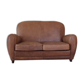 Old leather club sofa