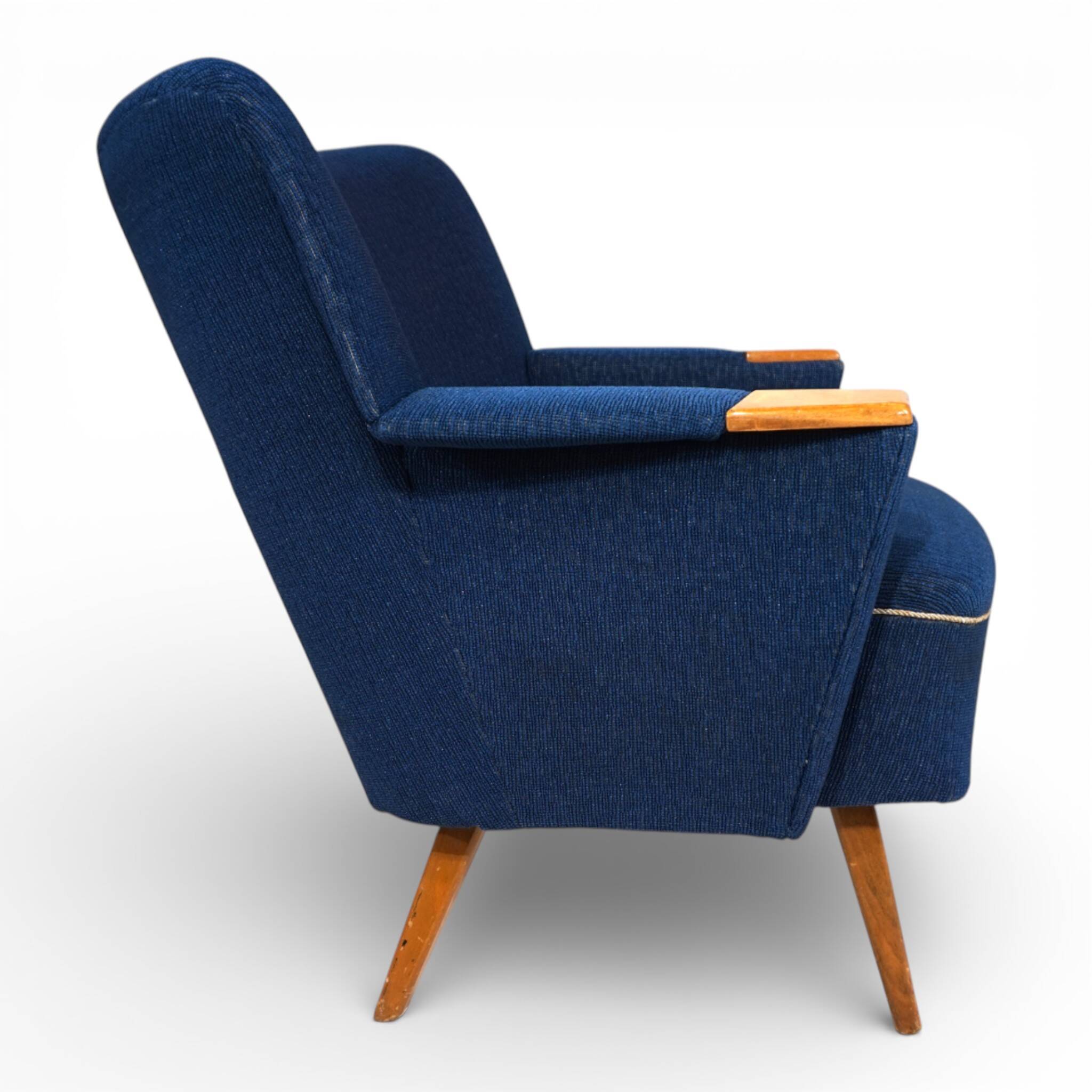 Blue cocktail chair MCM, 1950