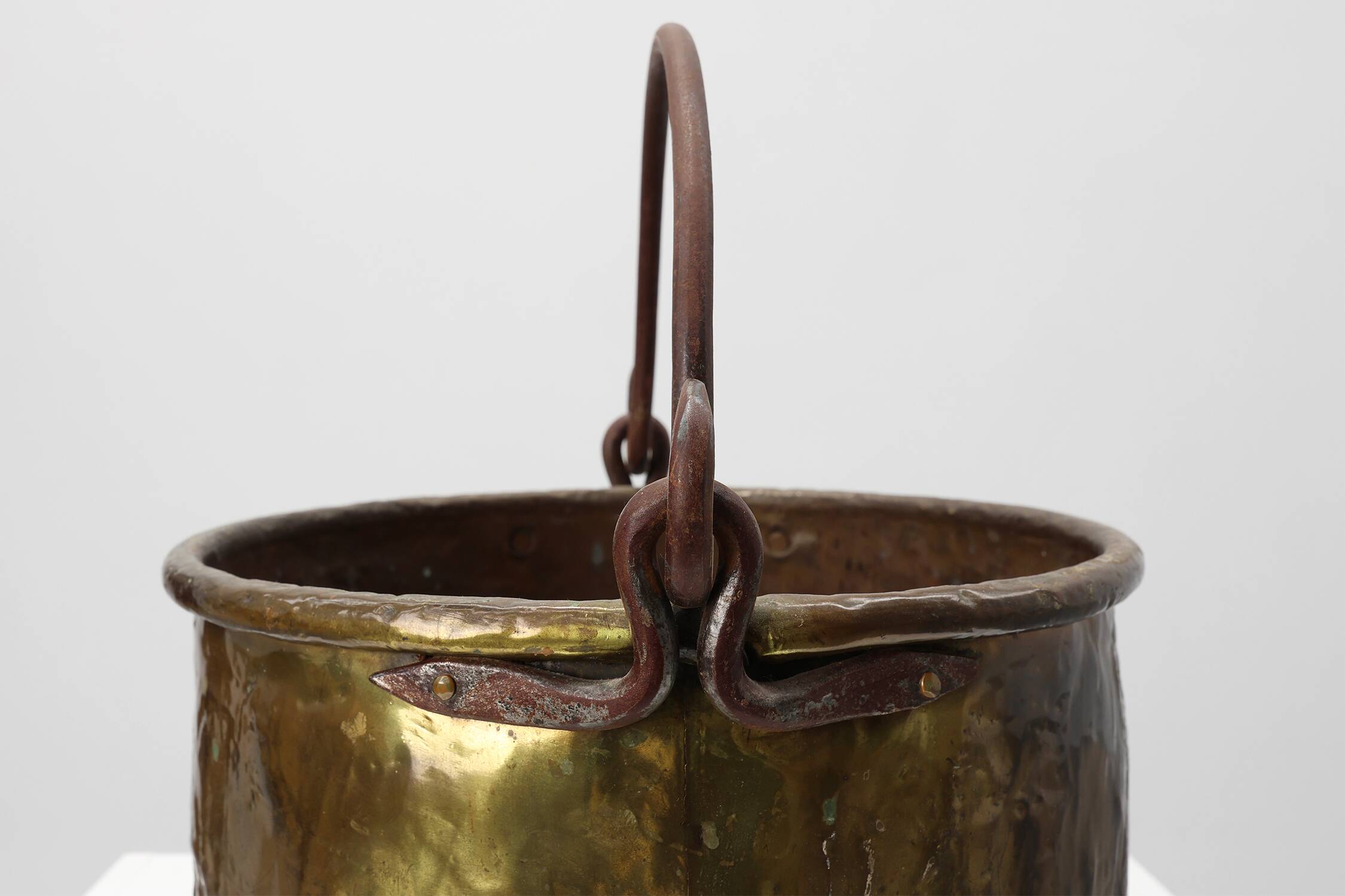 Antique French Provincial Copper Kettle, 19th Century