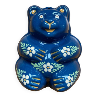 Blue ceramic bear cake mold