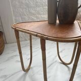 Small banbou tripod table from the 70s